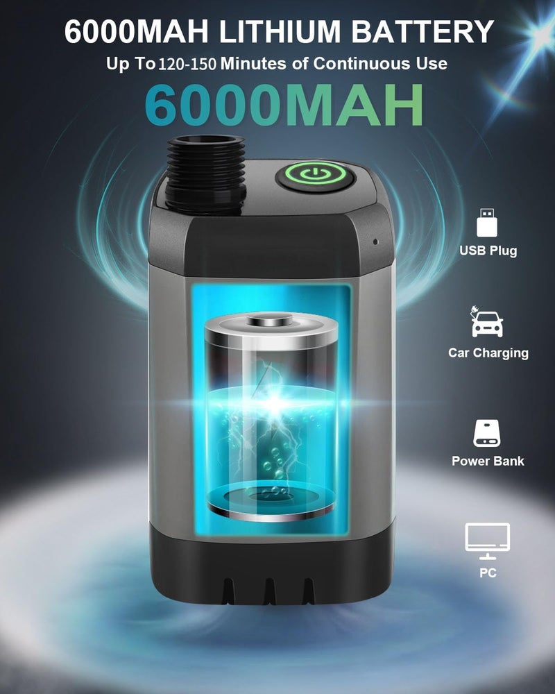 AUTOPkio Portable Camping Shower, 6000mAh Rechargeable Camp Shower Pump with USB Cable & Electric Outdoor Shower Head Sprayer for Camping, Hiking, Pet Bathing, Washing - Image 2